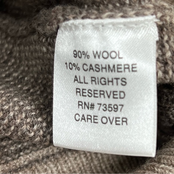 Raffi Men's L/52 wool Cashmere textured coffee V-Neck Sweater NWT - Picture 12 of 13